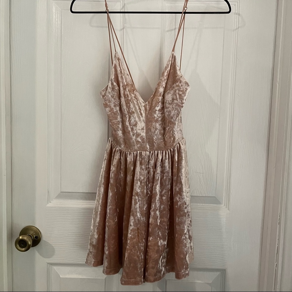 Ballet Pink/Rose Gold Velvety Romper